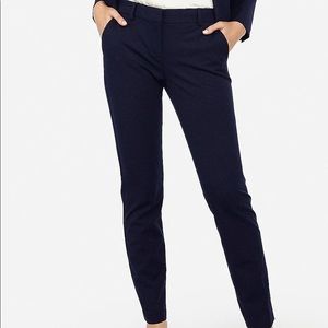 Navy Blue Mid Rise Straight Dress Pants